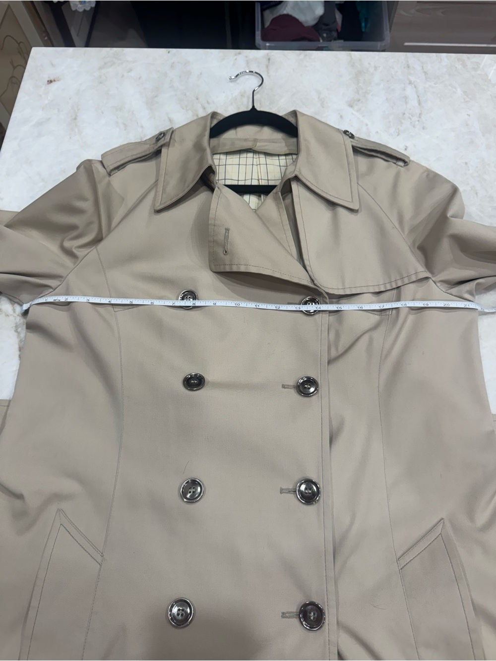 Vintage London Fog Light Beige Trench Coat size 16/XL - Picture 10 of 10